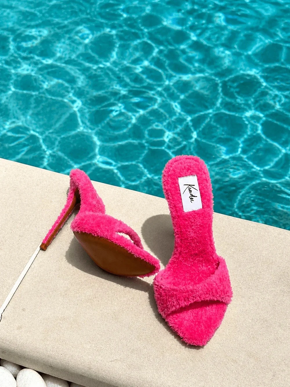 Kandee Legally Pink Towelling Mules Size 40